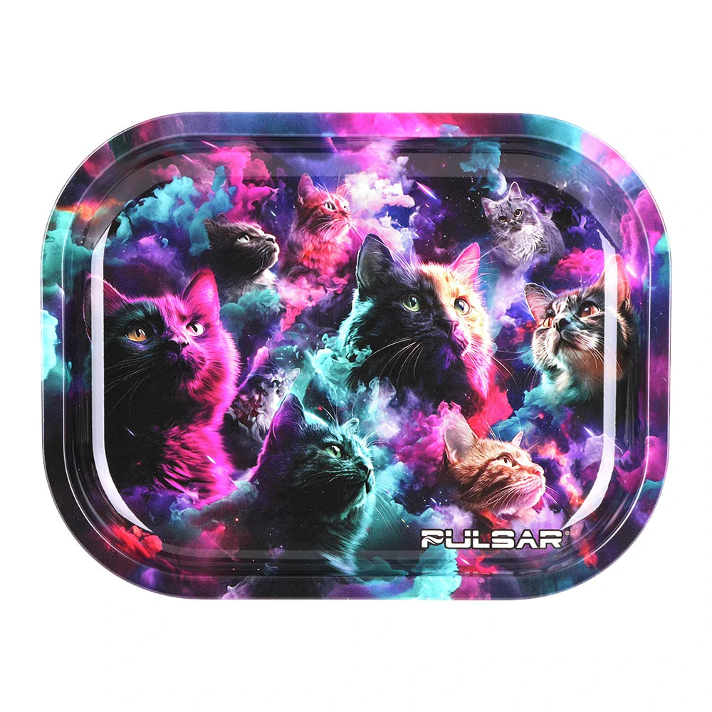 Pulsar Accessories Feline Dreams Mini Metal Rolling Tray 7in X 5.5in