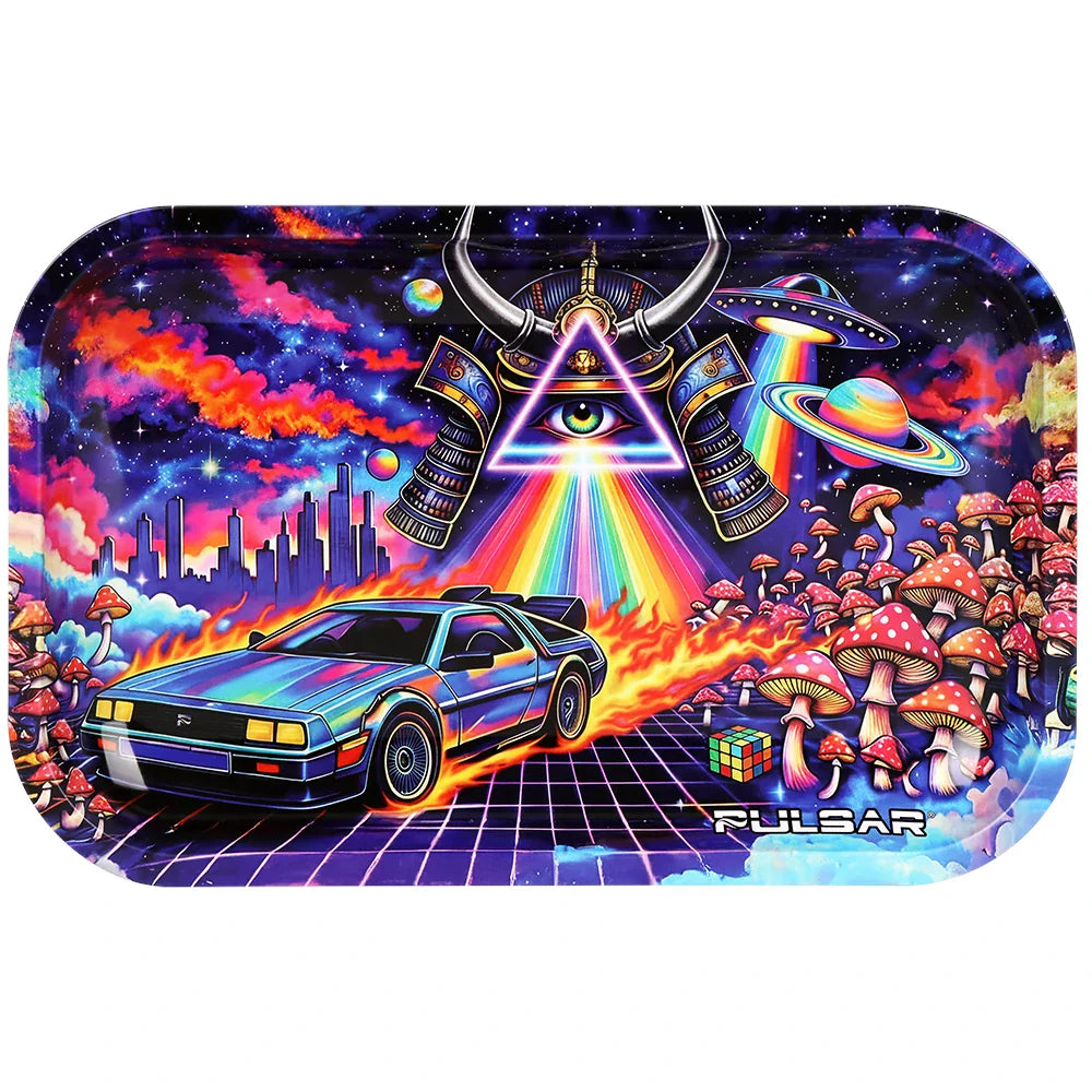 Fat Buddha Glass Accessories Flux Capacitation Large Metal Rolling Tray 11x7in