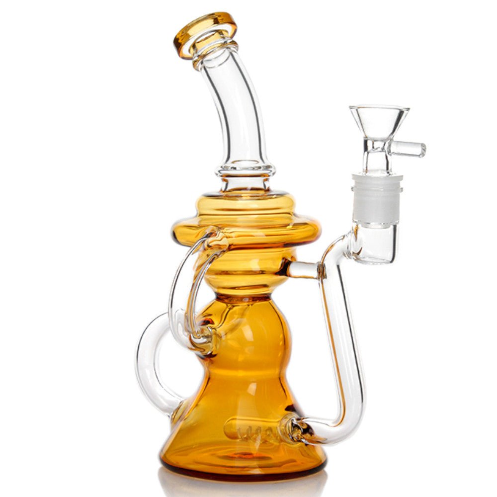 Fat Buddha Glass Bong Amber Bell Recycler Bong