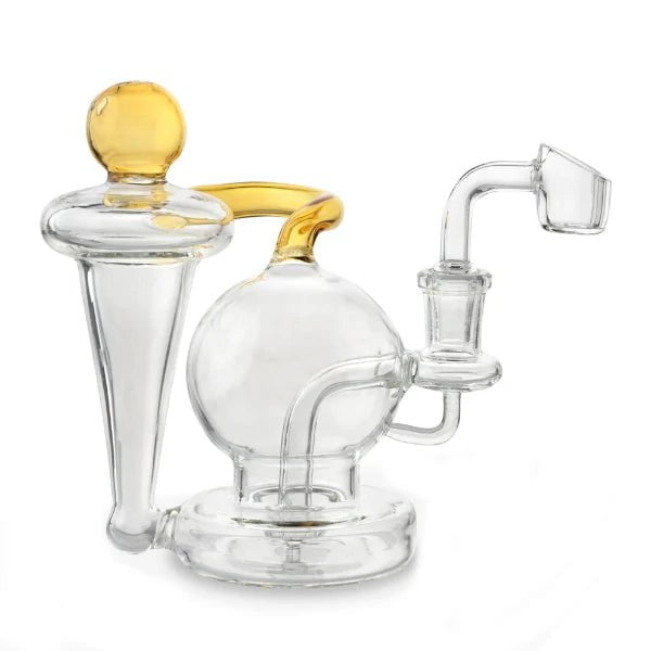 Biohazard Bong Amber Globe Recycler Dab Rig