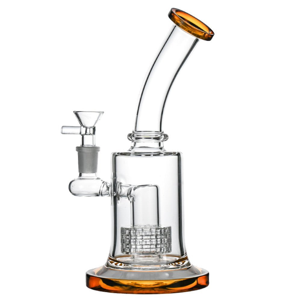 Fat Buddha Glass Bong Amber Matrix Lean Back Bong