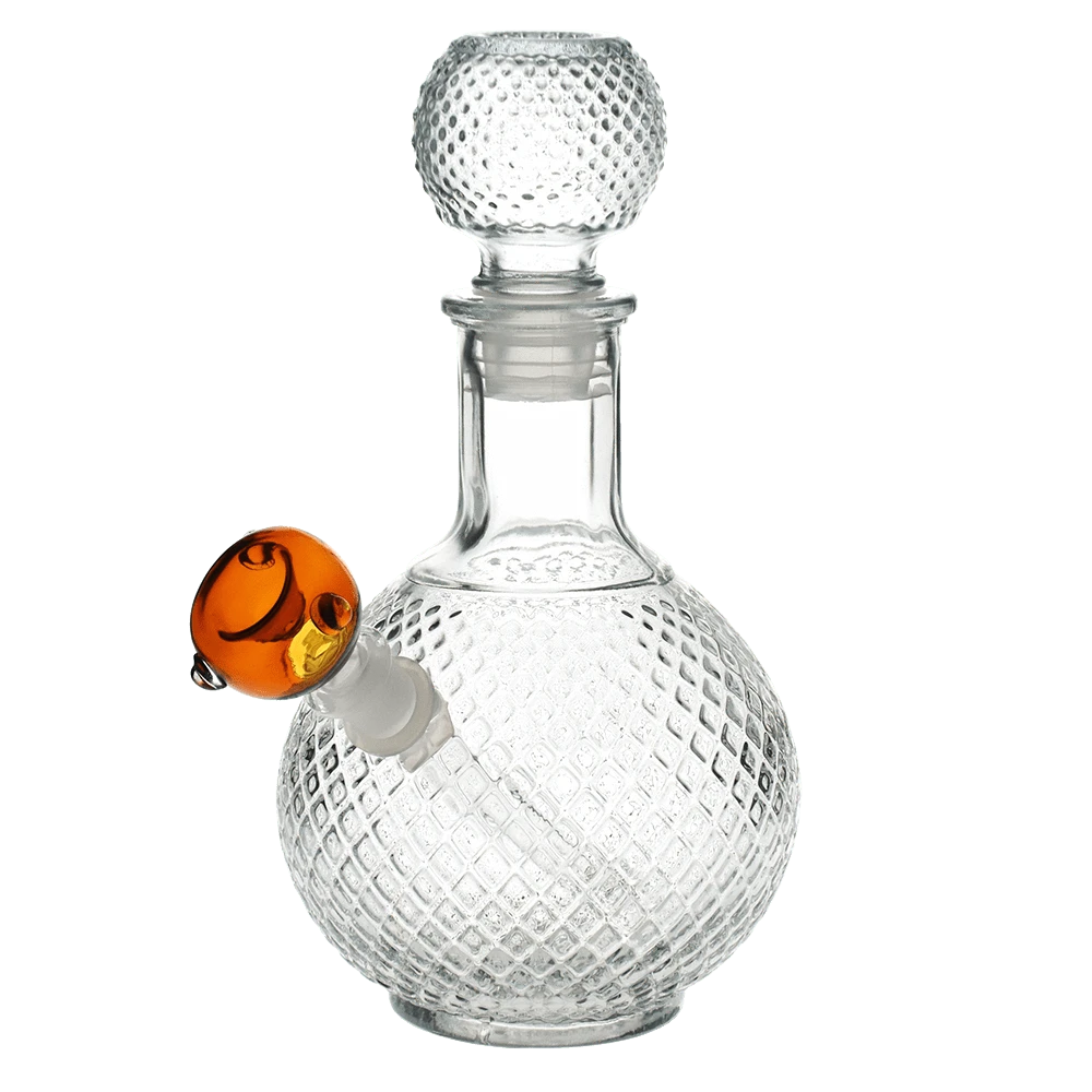 Fat Buddha Glass Bong Amber Vintage Cruet Decanter Bong