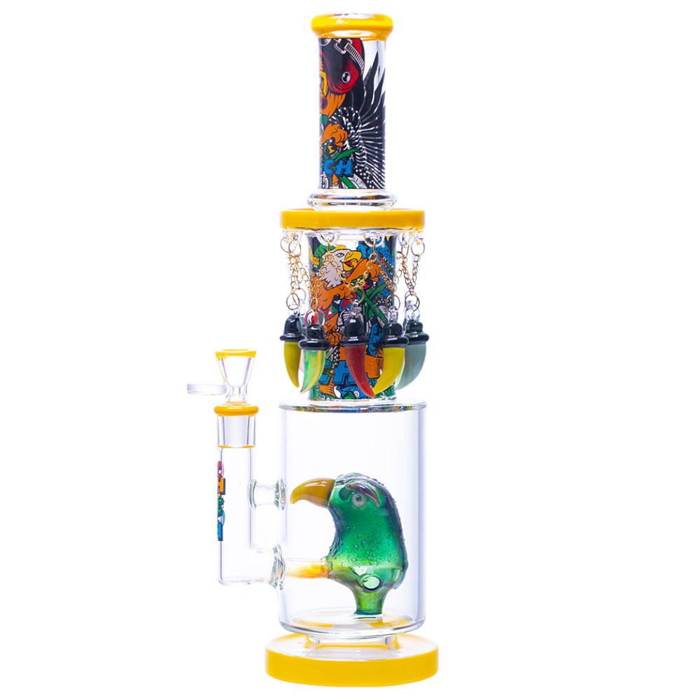 Cheech Glass Bong Angry Parrot Bong