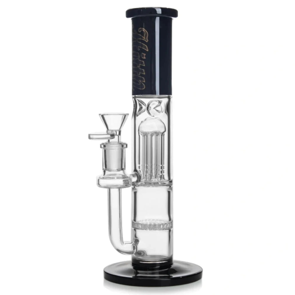 HITTN Bong Black 10in Double Perc Bong