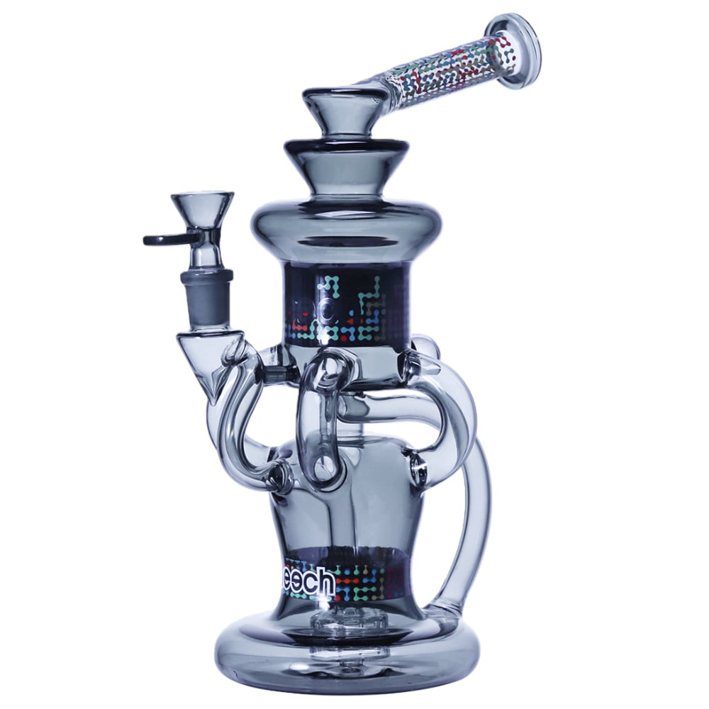 Cheech Glass Bong Black Full Function Recycler Bong