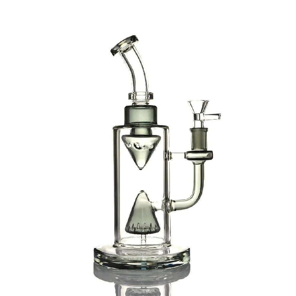 Fat Buddha Glass Bong Black Pyramid Perc Water Pipe