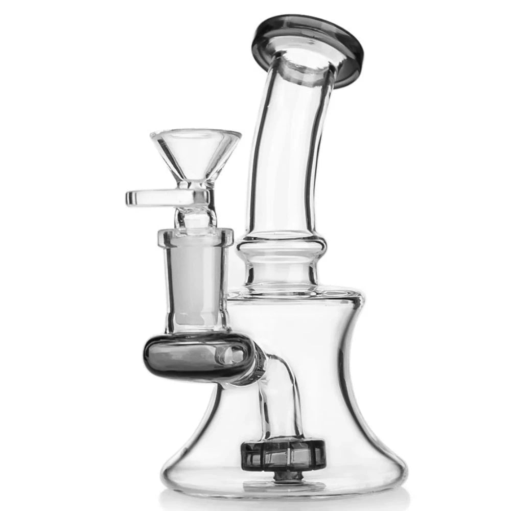 Fat Buddha Glass Bong Black Showerhead Mini Bong