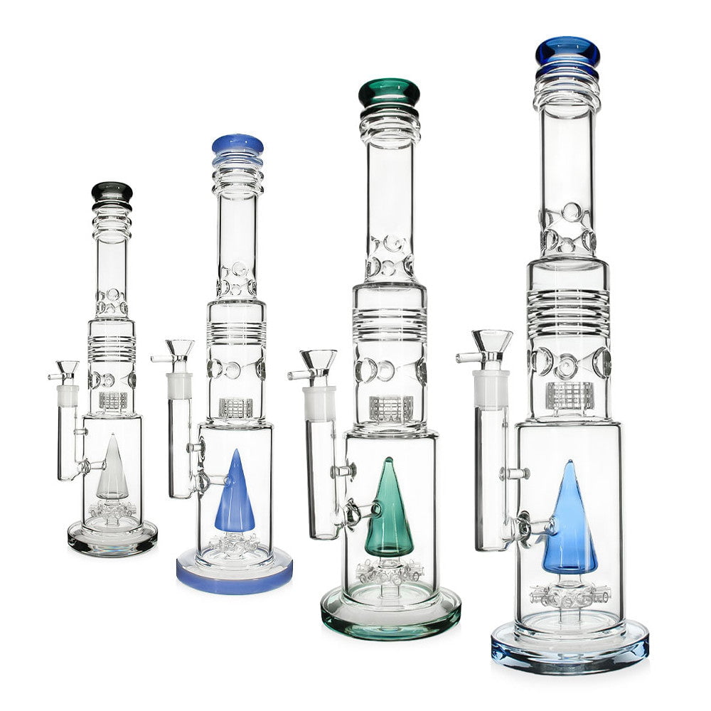 Fat Buddha Glass Bong Black Triple Crown Matrix Bong