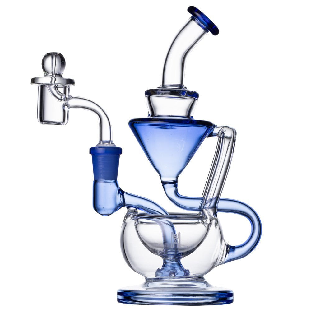 Human Grade Bong Blue 5in Recycler 1A Dab Rig