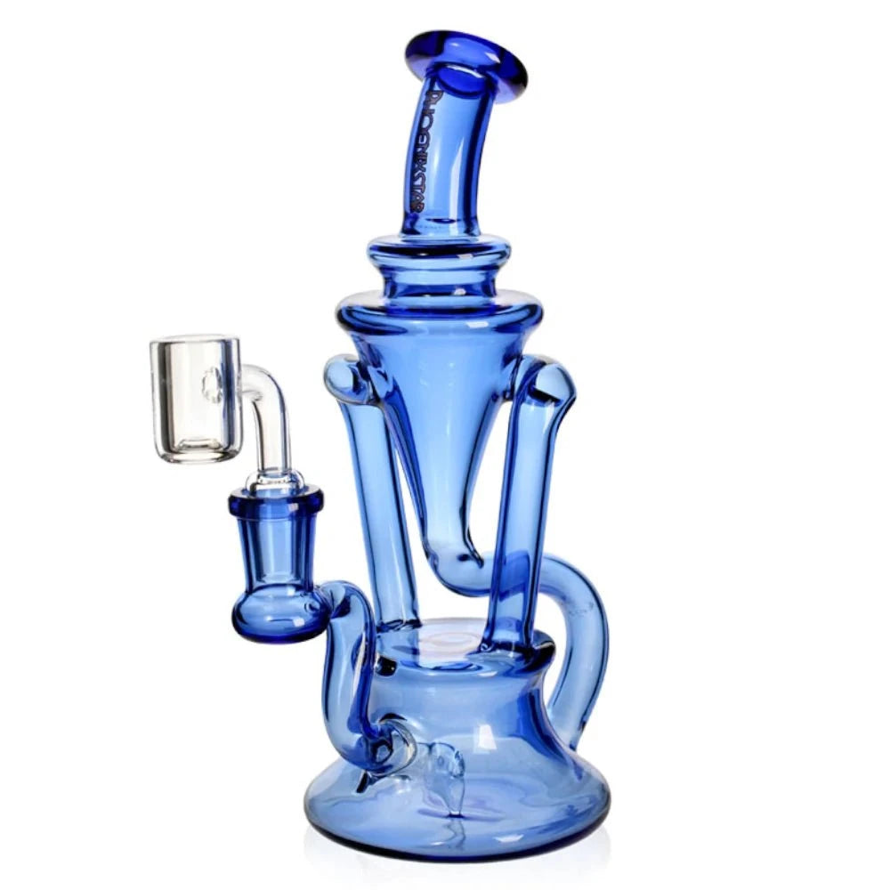Phoenix Bong Blue 8in Mini Recycler Dab Rig