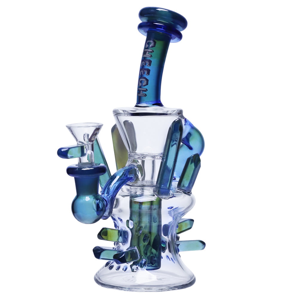 Cheech Glass Bong Blue 8in Spiky Bong