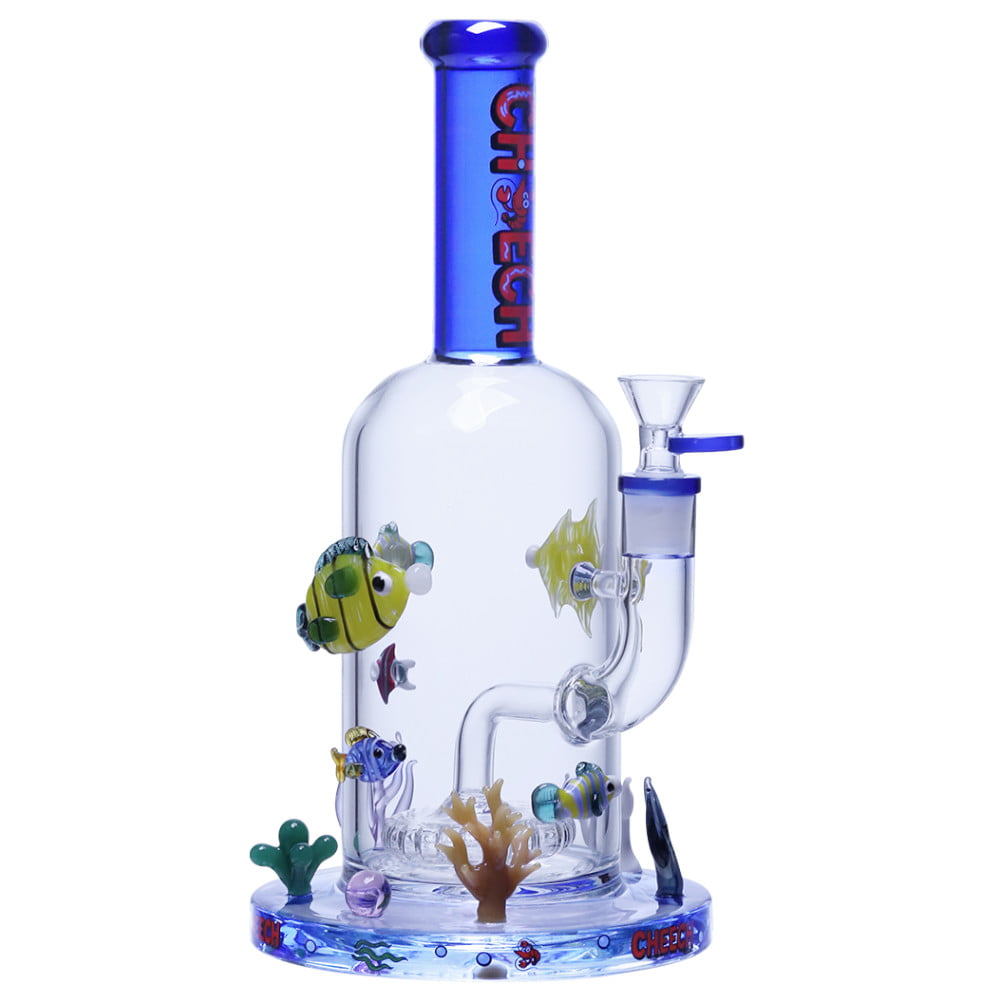 Cheech Glass Bong Blue Aquarium Bong