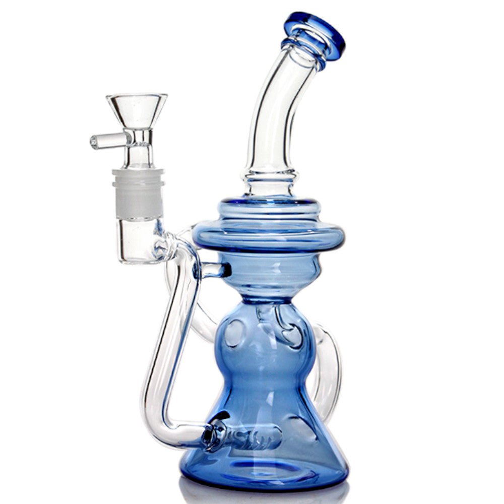 Fat Buddha Glass Bong Blue Bell Recycler Bong
