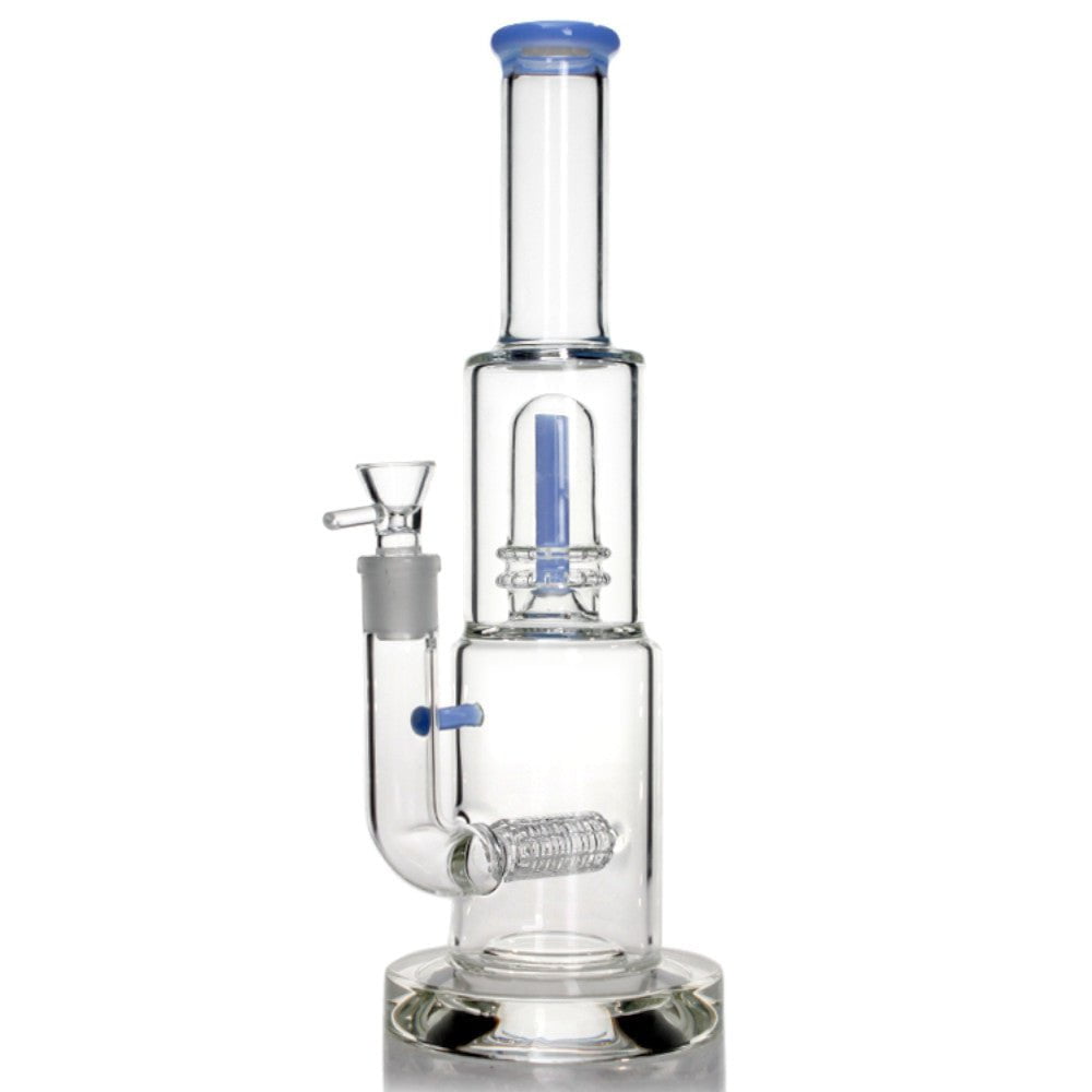 Fat Buddha Glass Bong Blue Inline Showerhead Bong