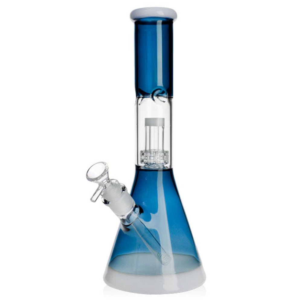 Fat Buddha Glass Bong Blue Matrix Beaker Bong