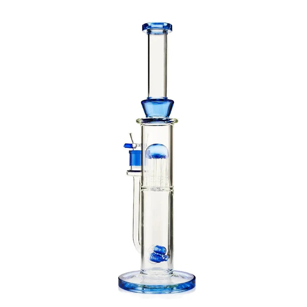 Fat Buddha Glass Bong Blue Matrix Inline Bong