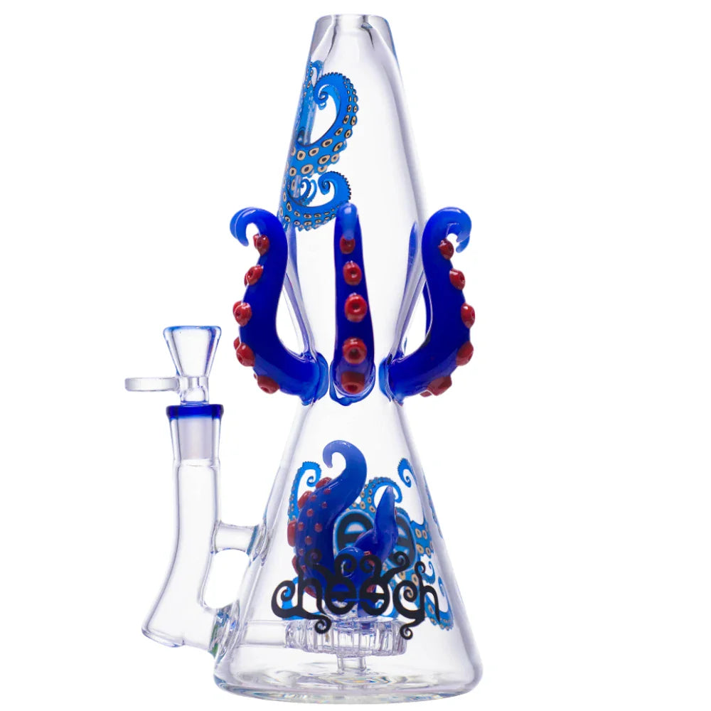 Cheech Glass Bong Blue Octopus Perc Bong