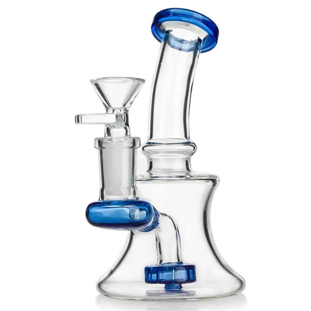 Fat Buddha Glass Bong Blue Showerhead Mini Bong