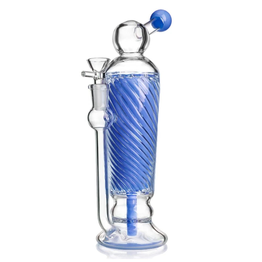 Fat Buddha Glass Bong Blue Swirl Bong