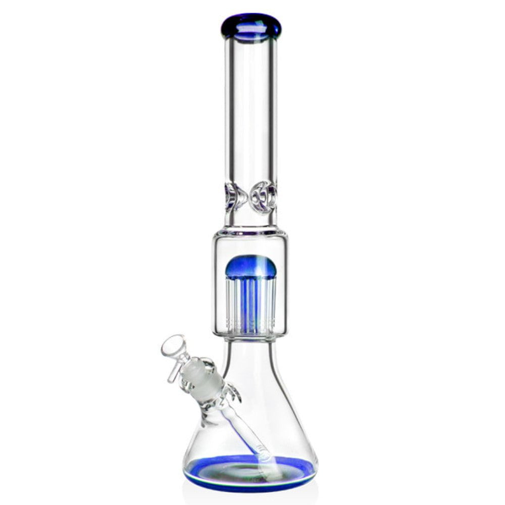Fat Buddha Glass Bong Blue Tree Beaker Bong