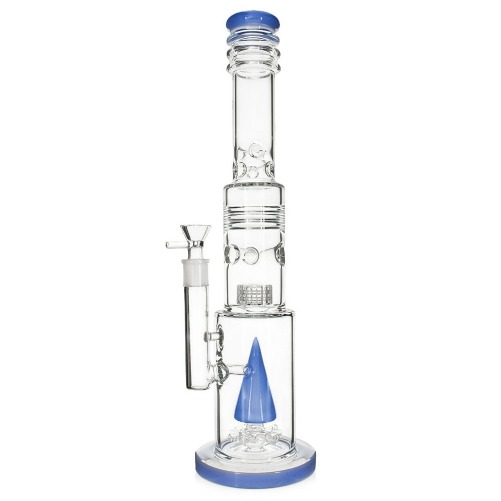Fat Buddha Glass Bong Blue Triple Crown Matrix Bong