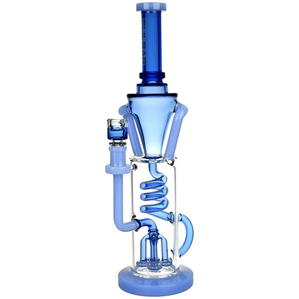 Pulsar Bong Blue Twister Glass Recycler Bong