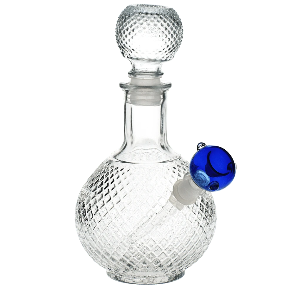 Fat Buddha Glass Bong Blue Vintage Cruet Decanter Bong