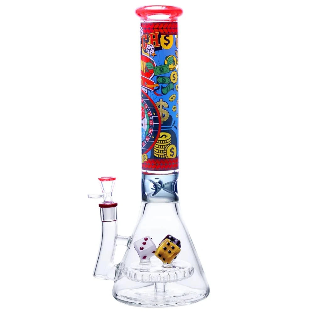 Cheech Glass Bong Casino Dice Beaker Bong
