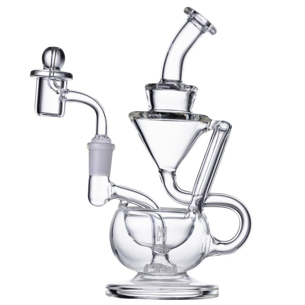 Human Grade Bong Clear 8in Recycler 1A Dab Rig