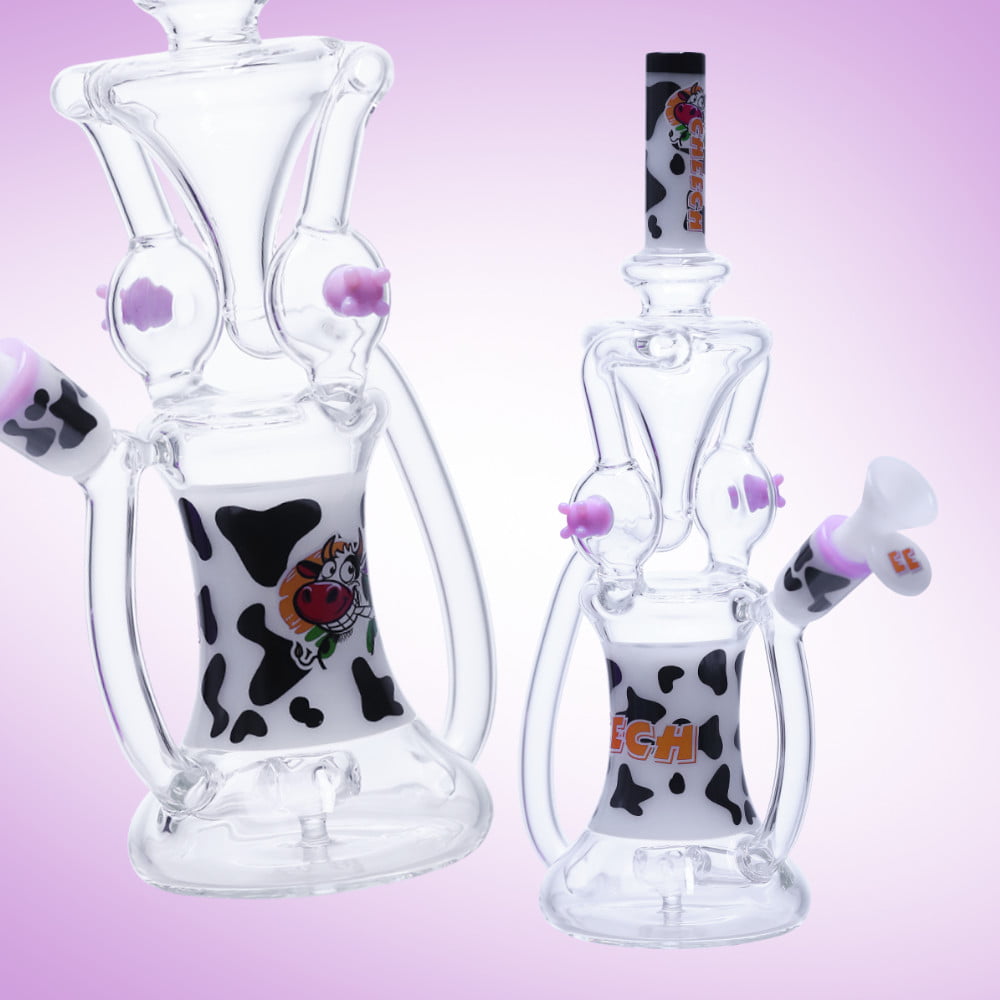 Cheech Glass Bong Cow Recycler Bong