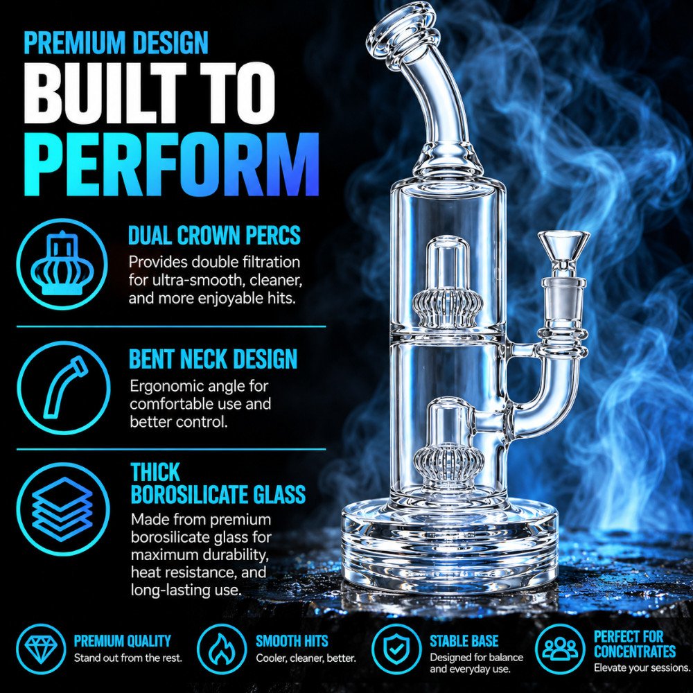 Fat Buddha Glass Bong Crown Jewels Percolator Bong
