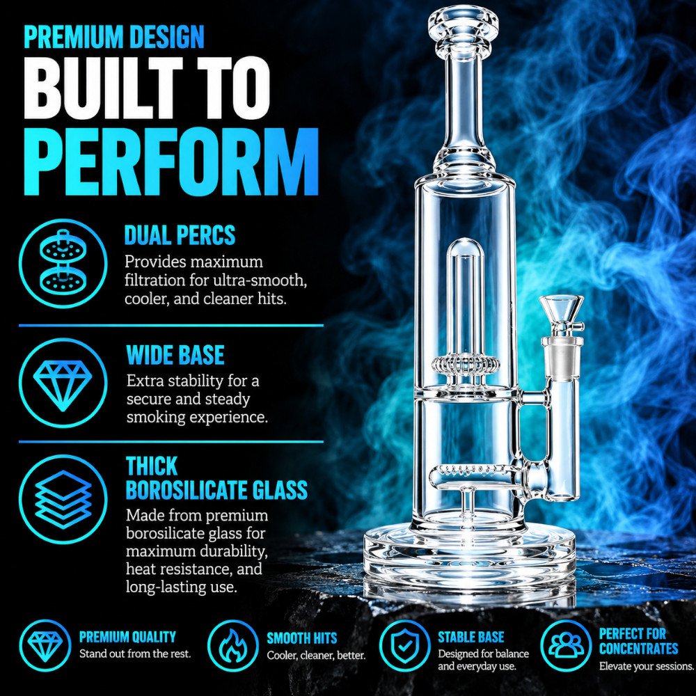 Fat Buddha Glass Bong Crown Percolator Bong Extra Thick