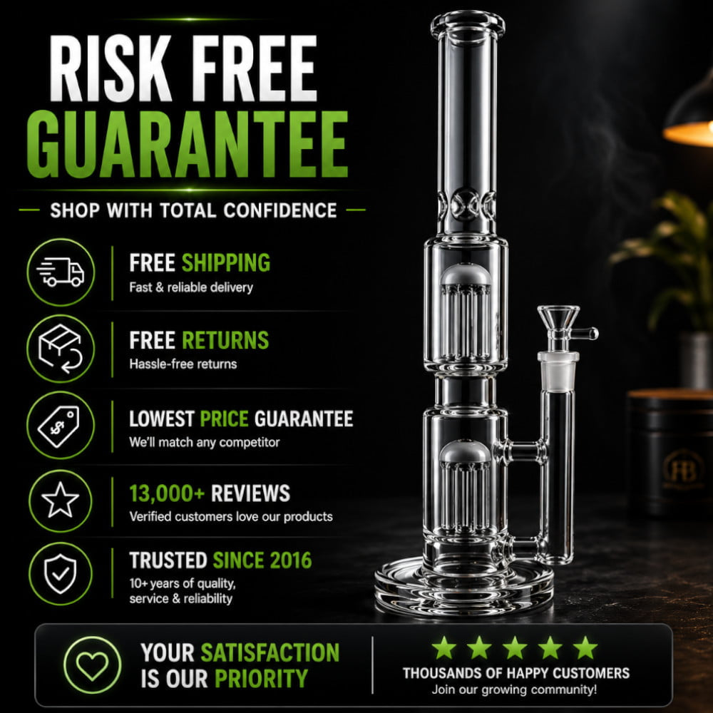 Fat Buddha Glass Bong Double Tree 16in Bong