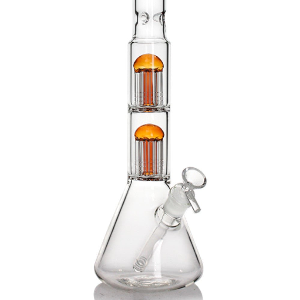 Fat Buddha Glass Bong Double Tree Beaker Bong