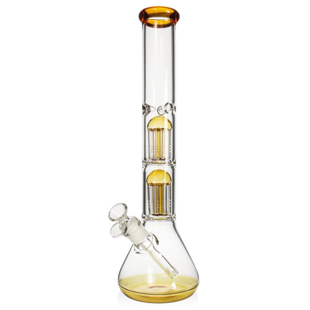 Fat Buddha Glass Bong Double Tree Beaker Bong