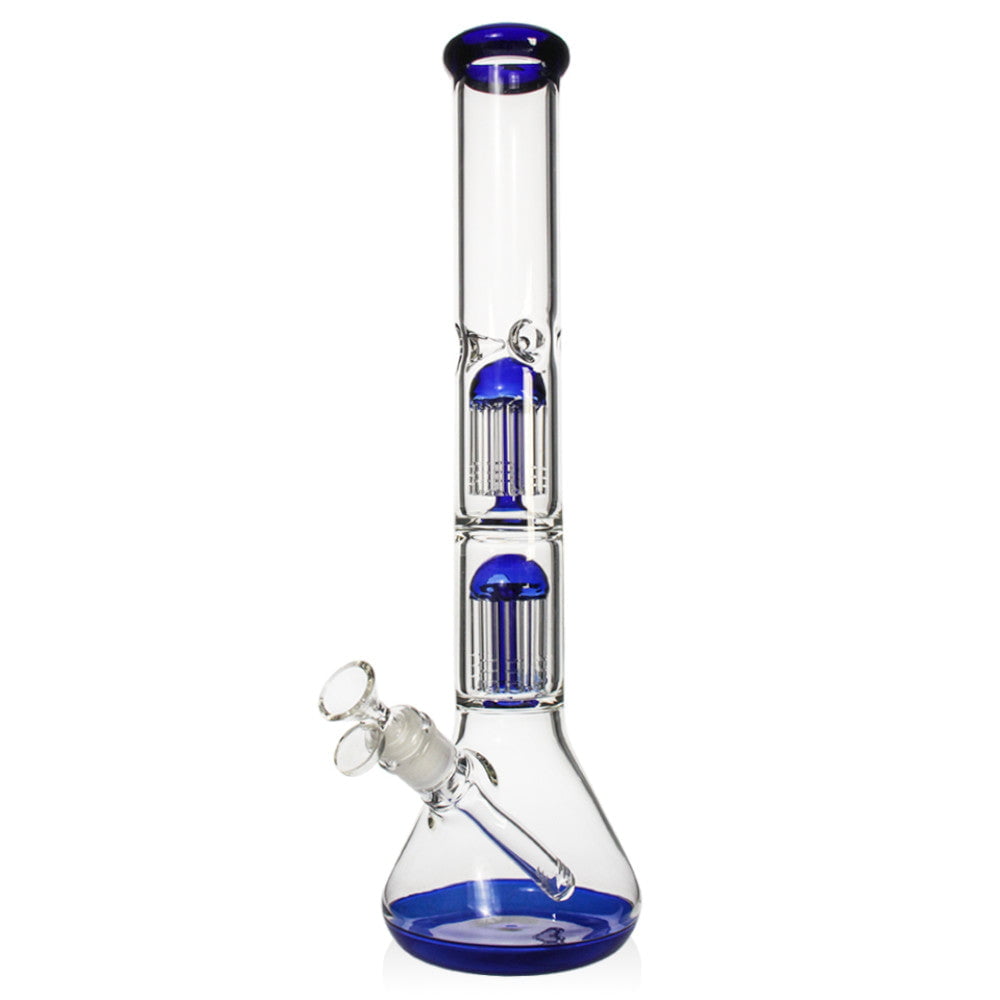 Fat Buddha Glass Bong Double Tree Beaker Bong