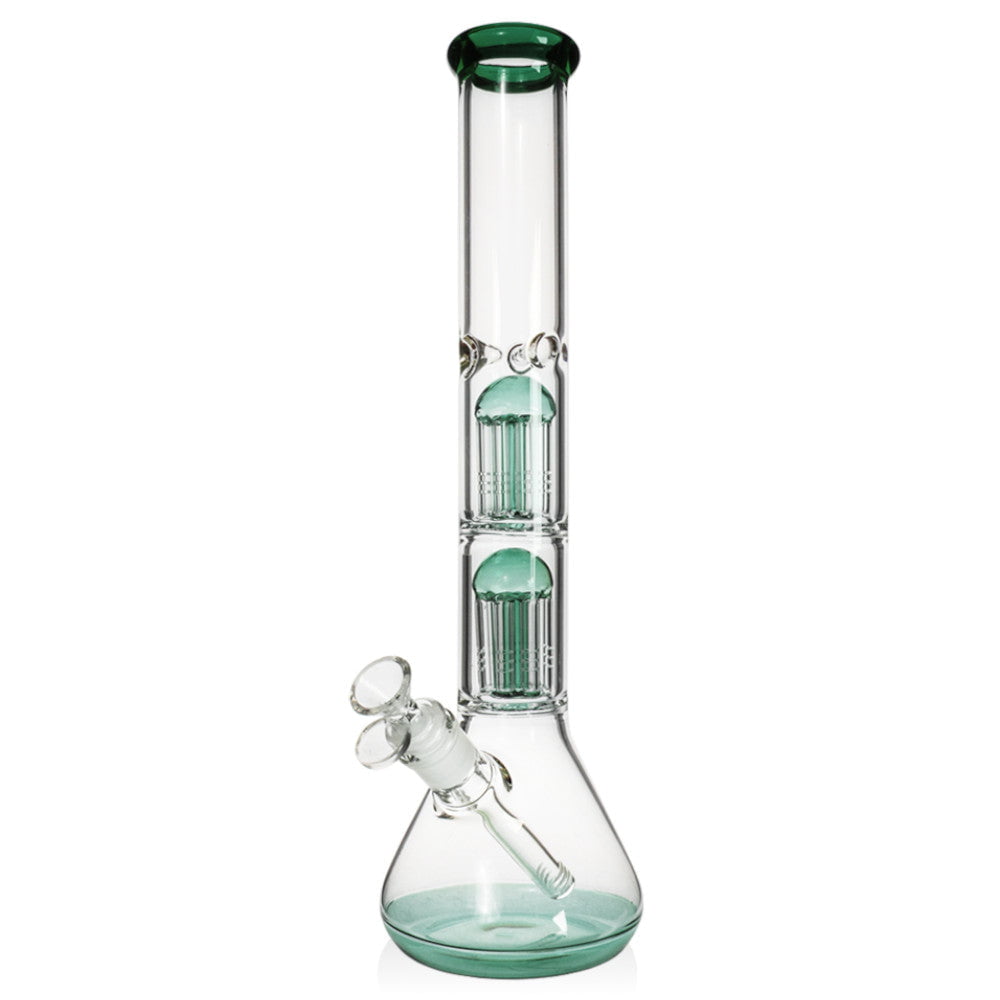 Fat Buddha Glass Bong Double Tree Beaker Bong
