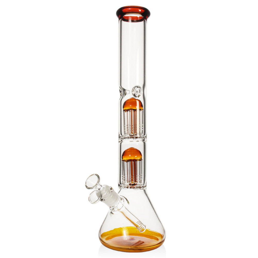 Fat Buddha Glass Bong Double Tree Beaker Bong