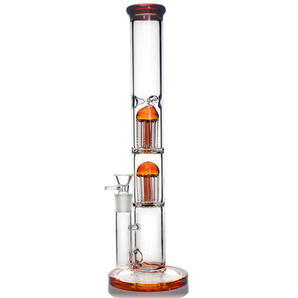 Fat Buddha Glass Bong Double Tree Straight Tube