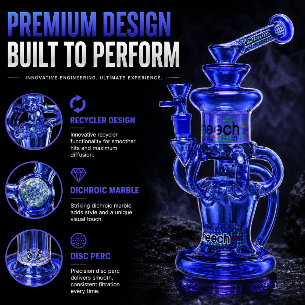 Cheech Glass Bong Full Function Recycler Bong