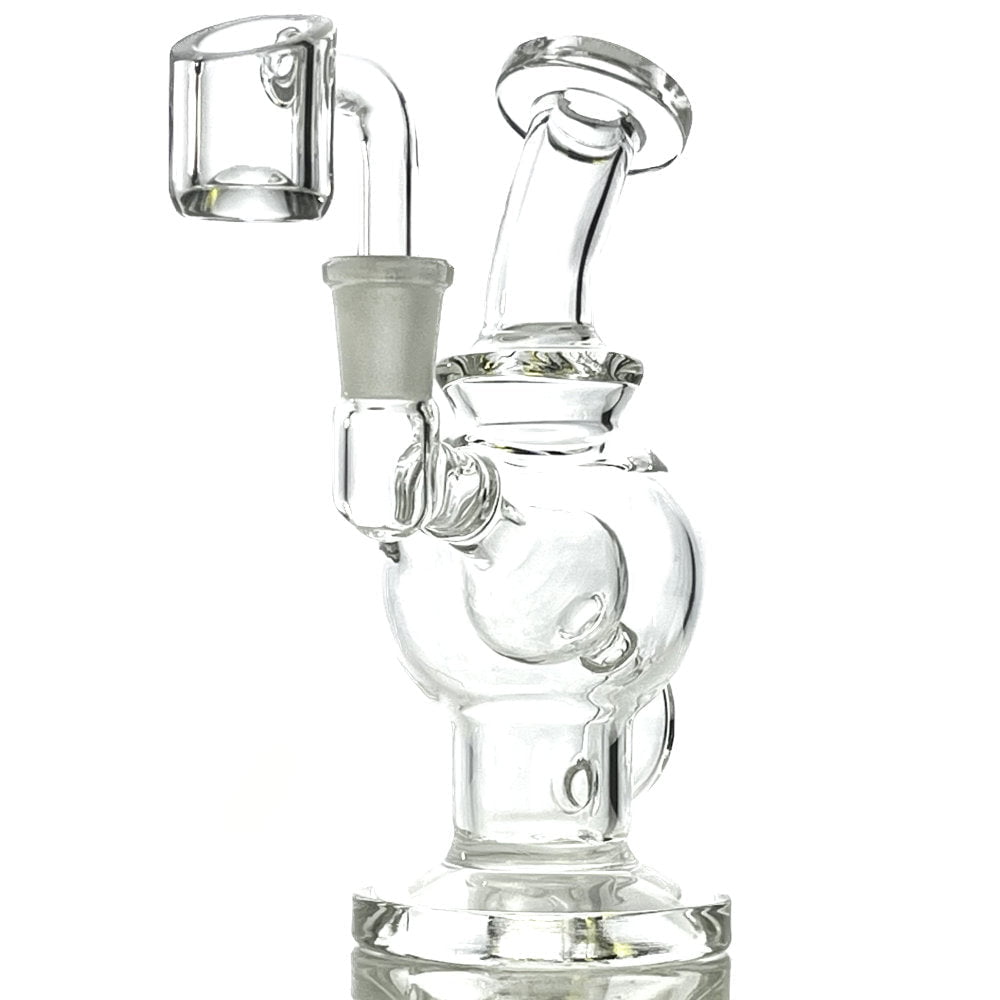 Fat Buddha Glass Bong Globe Recycler Mini Dab Rig