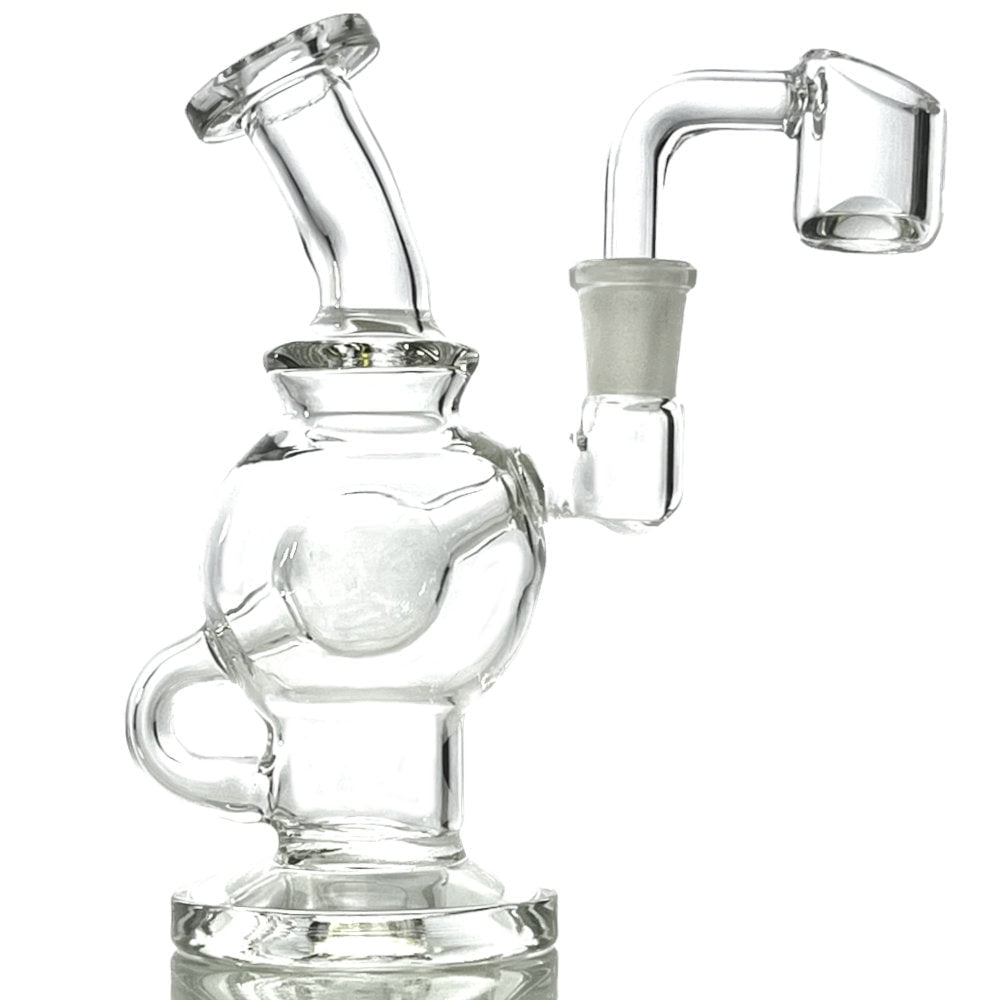 Fat Buddha Glass Bong Globe Recycler Mini Dab Rig