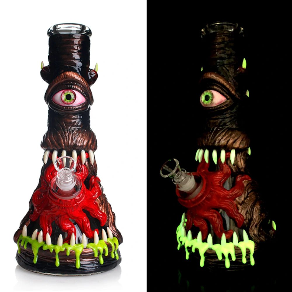 Fat Buddha Glass Bong Glow in the Dark Cyclops Bong
