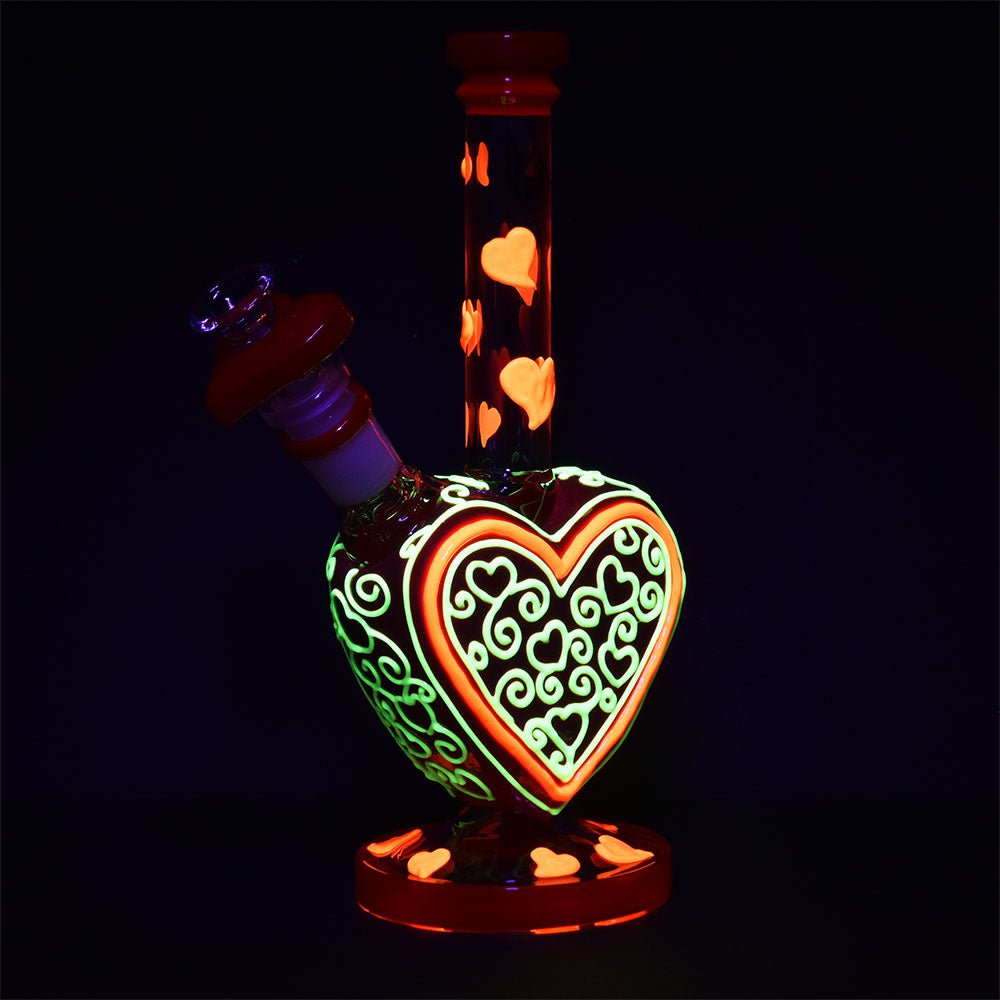 Pulsar Bong Glow in the Dark Heart Bong