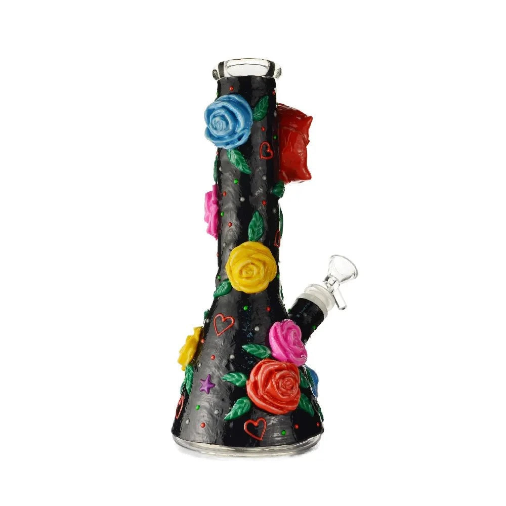 Fat Buddha Glass Bong Glow in the Dark Rose Bong