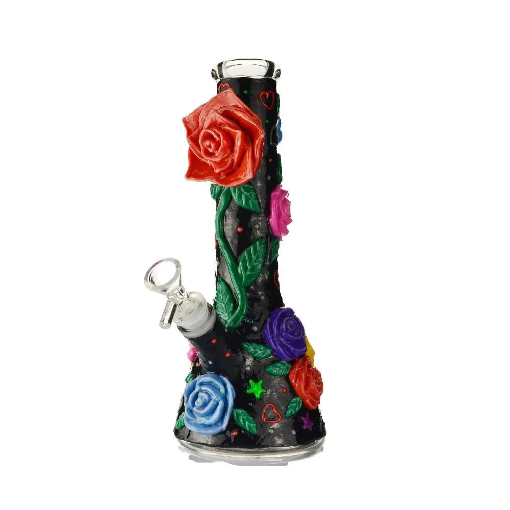 Fat Buddha Glass Bong Glow in the Dark Rose Bong