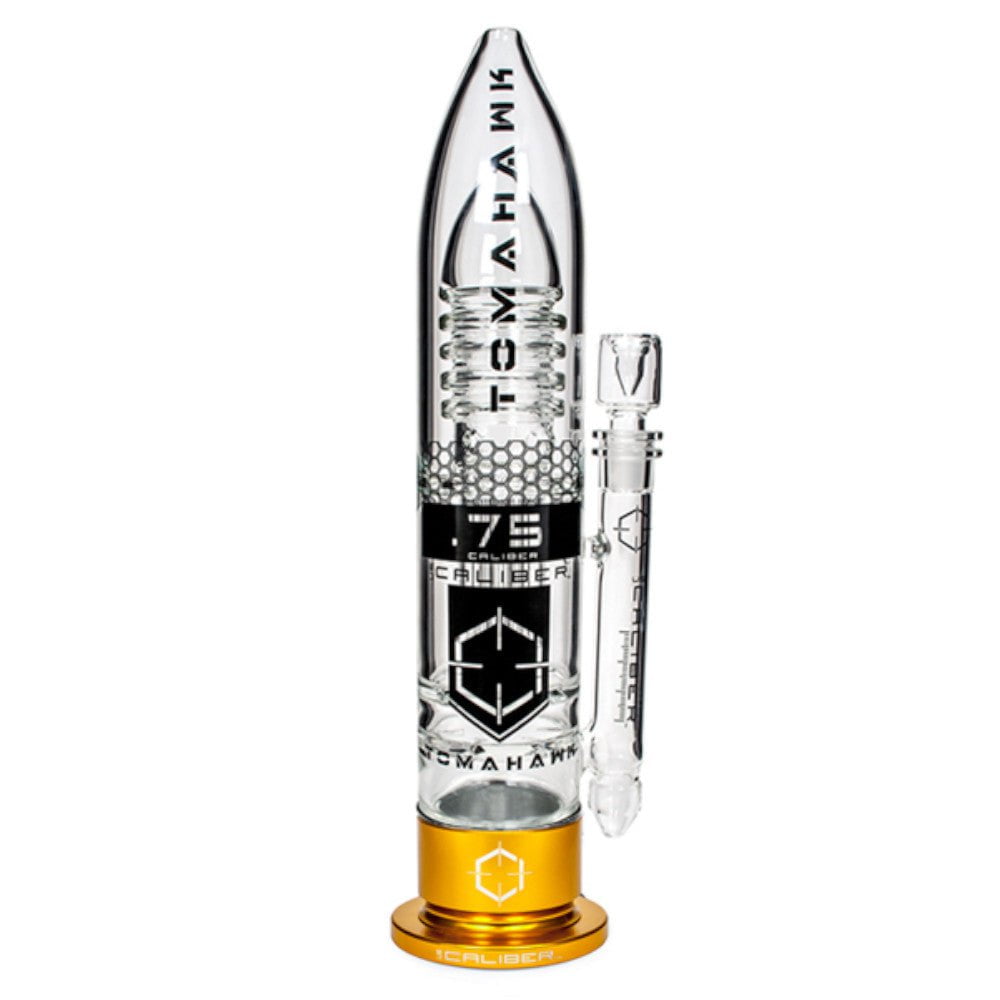 US Caliber Bong Gold 75 Caliber Tomahawk Glass Bong