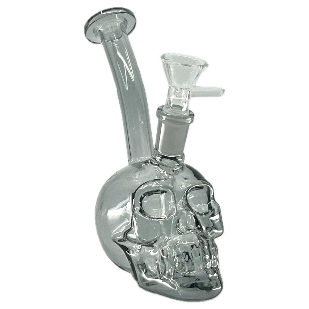 Fat Buddha Glass Bong Gray Iridescent Skull Mini Bong
