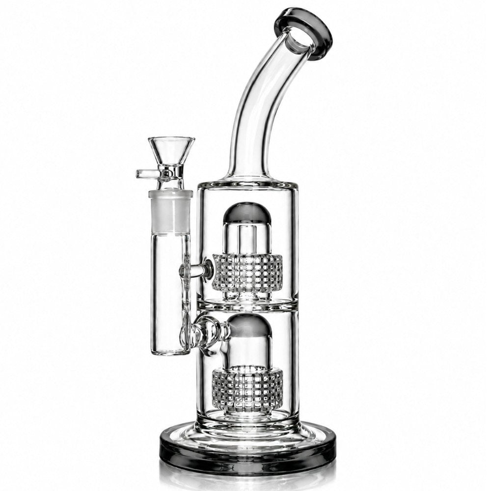 Fat Buddha Glass Bong Gray Matrix Lean Back Bong