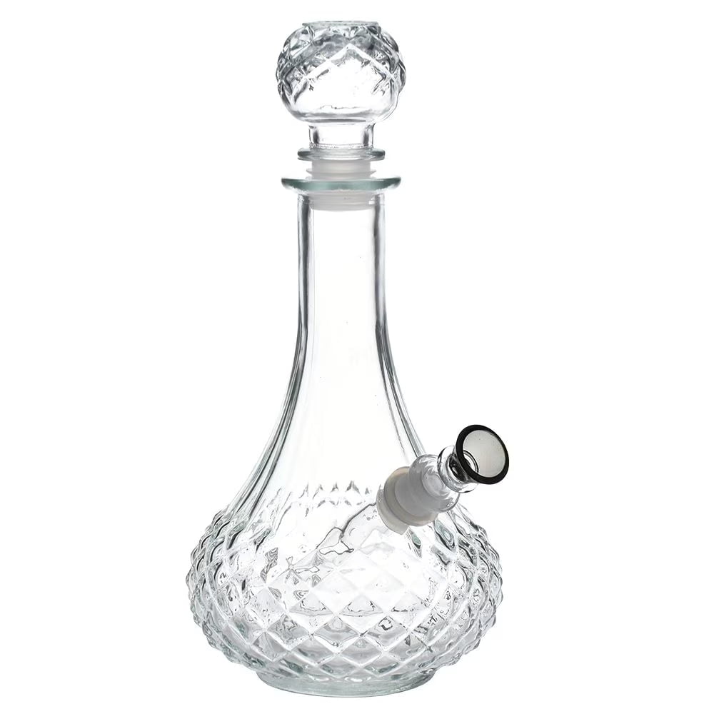 Fat Buddha Glass Bong Gray Vintage Decanter Water Pipe